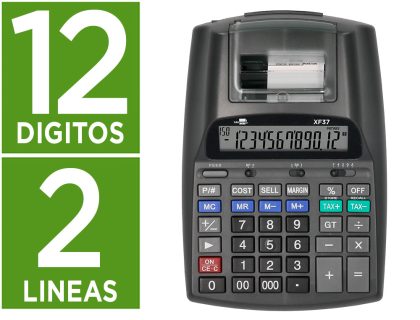 Calculadora impresora 12 dígitos