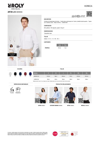 Camisa Hombre Aifos Manga Larga